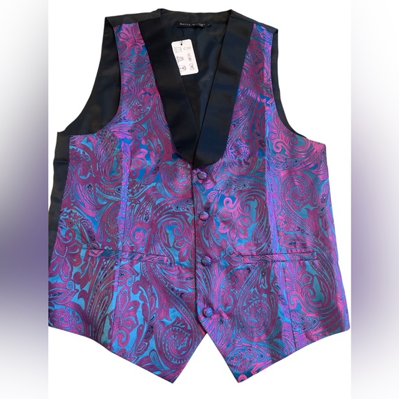 Vera Wang Men's Vest in Vibrant Paisley - Picture 1 of 7